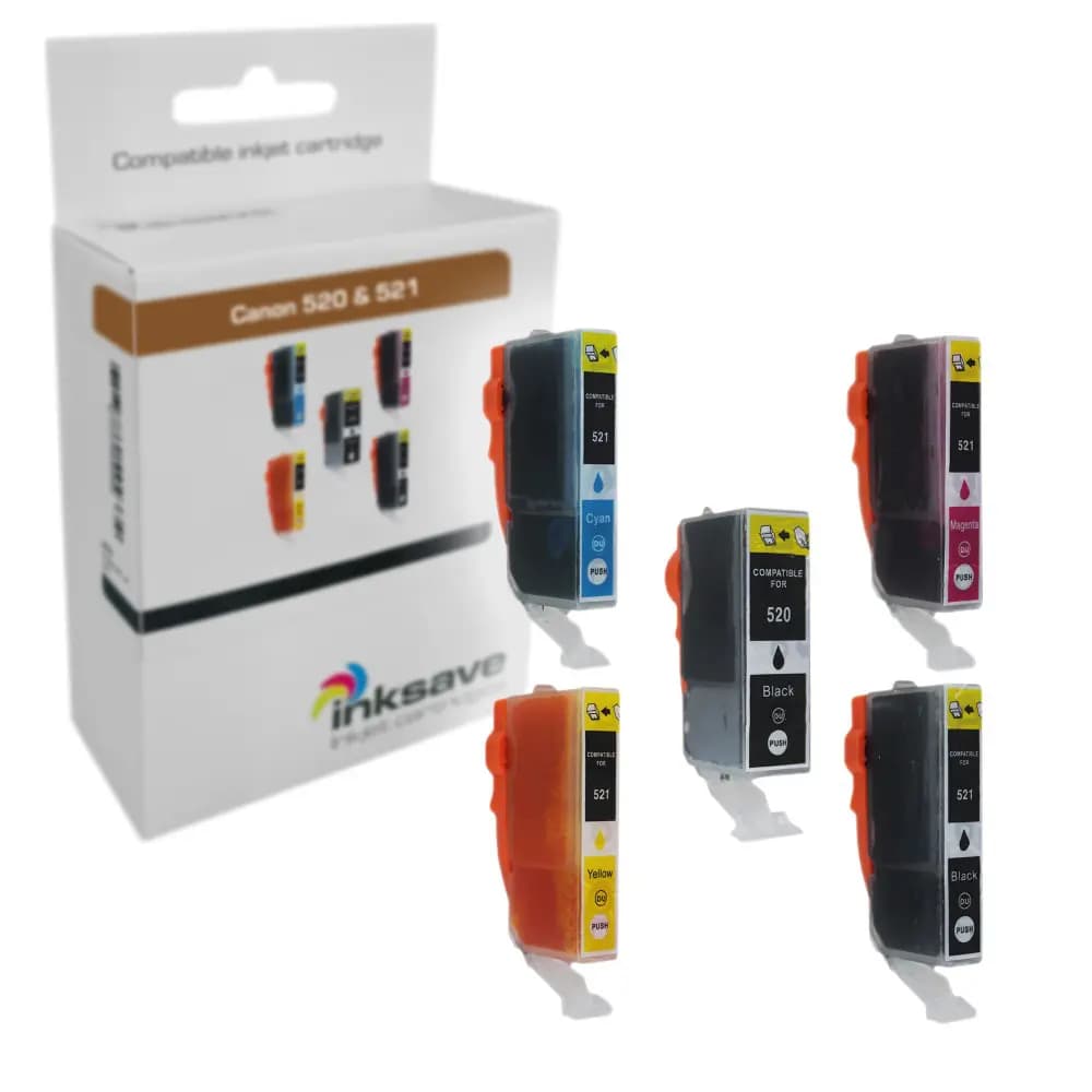 Inksave replacement for Canon PGI 520 & CLI 521 Multipack