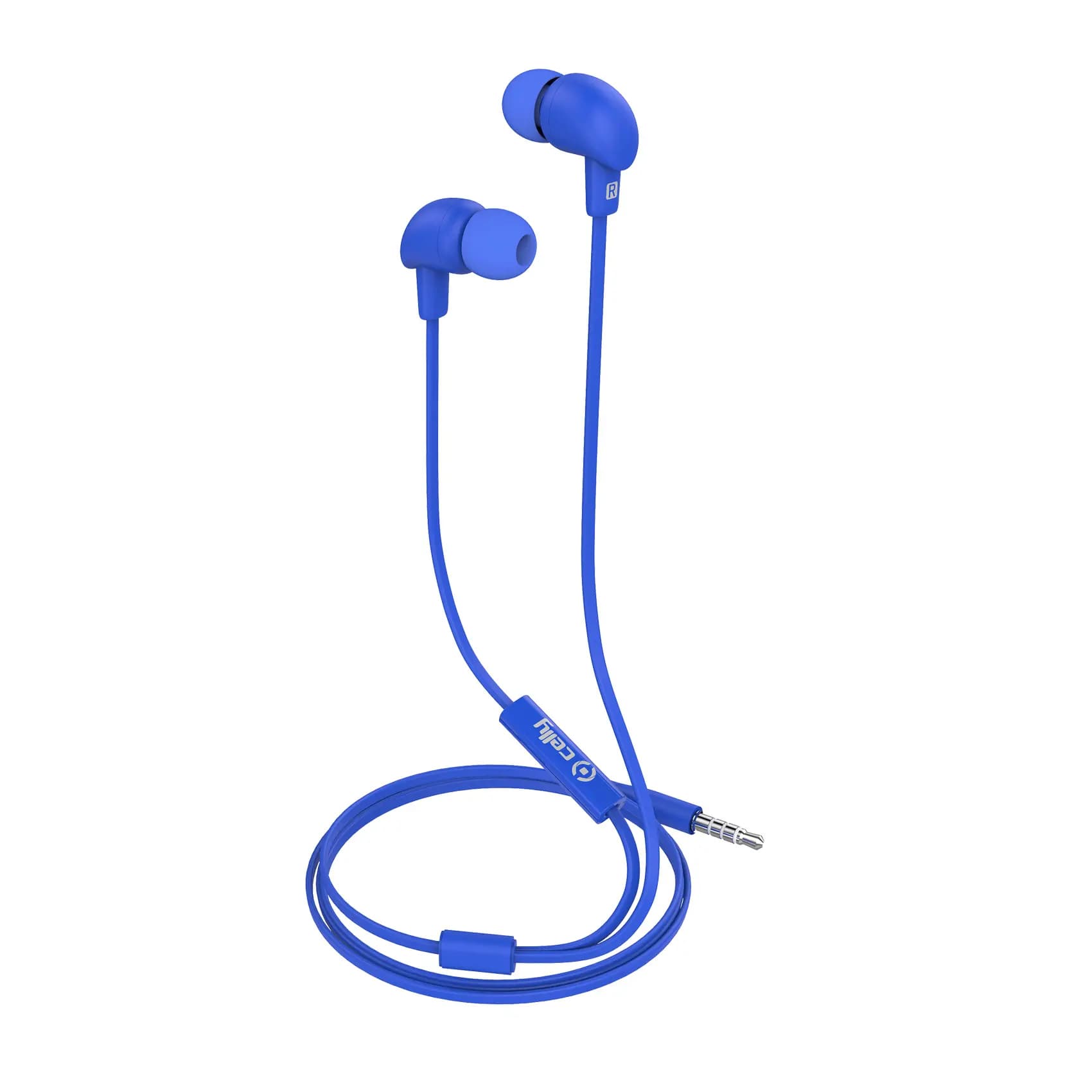 Stereo Earplugs Flat Cable Blue