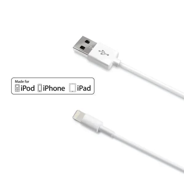Data-/charging cable Apple Lightning MFI 1m white
