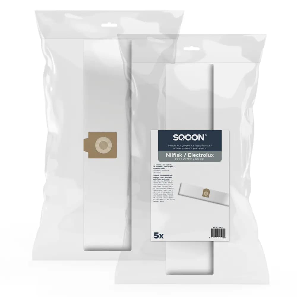 SQOON Stofzuigerzakken geschikt voor Nilfisk / Electrolux E22 VP 930 / GD 930